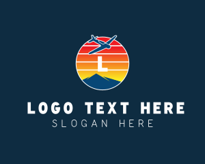 War Plane - Airplane Mountain Travel logo design