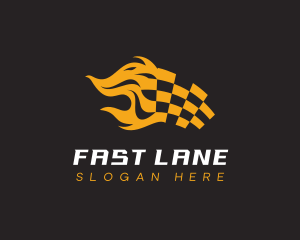 Flaming Flag Racetrack logo design