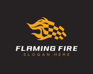 Flaming - Flaming Flag Racetrack logo design