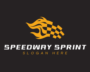 Flaming Flag Racetrack logo design