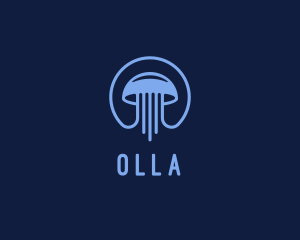 Ocean Jellyfish Tentacles Logo