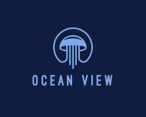 Ocean Jellyfish Tentacles logo design