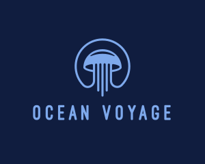 Ocean Jellyfish Tentacles logo design