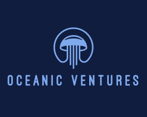 Ocean Jellyfish Tentacles logo design