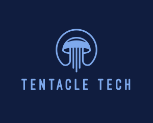 Ocean Jellyfish Tentacles logo design