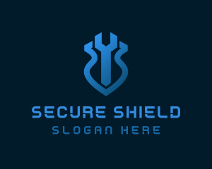 Wrench Shield Security logo design