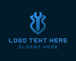 Fixing - Wrench Shield Security logo design