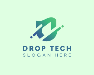 Drop - Water Drop Shield logo design