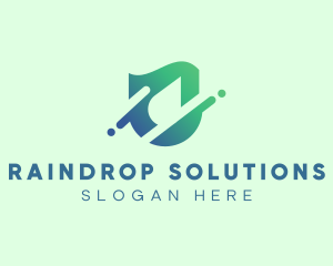 Drop - Water Drop Shield logo design