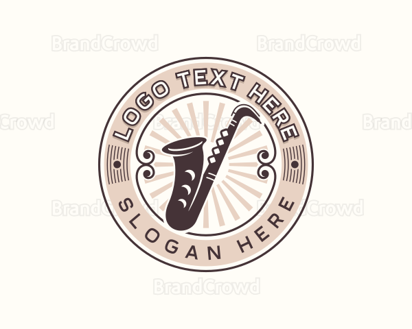 Jazz Saxophone Music Logo