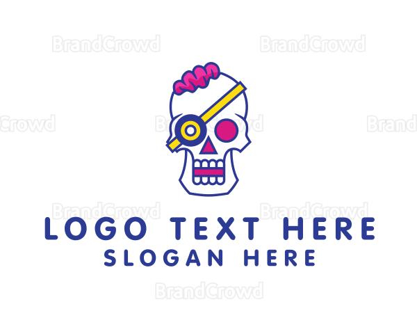 Modern Punk Skull Logo
