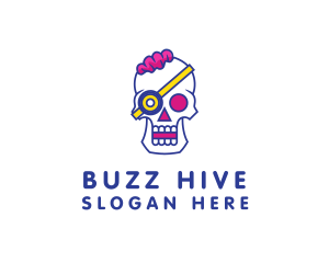 Modern Punk Skull logo design