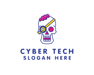 Hacker - Modern Punk Skull logo design
