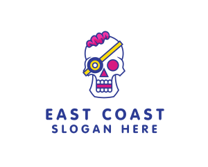 Modern Punk Skull logo design