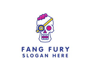 Modern Punk Skull logo design