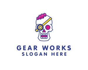 Modern Punk Skull logo design