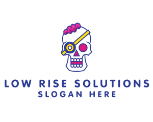 Modern Punk Skull logo design