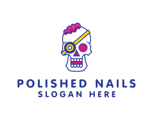 Modern Punk Skull logo design