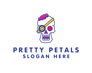 Modern Punk Skull logo design