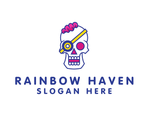 Modern Punk Skull logo design