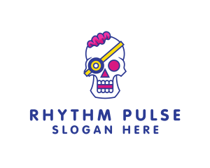 Edm - Modern Punk Skull logo design