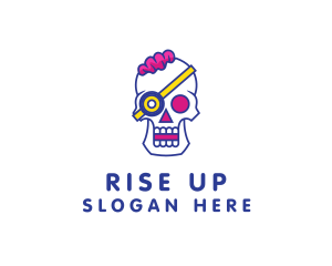 Modern Punk Skull logo design