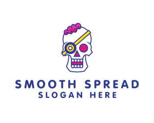 Modern Punk Skull logo design