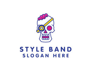 Modern Punk Skull logo design