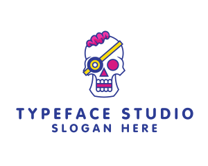 Modern Punk Skull logo design