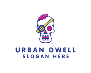 Modern Punk Skull logo design