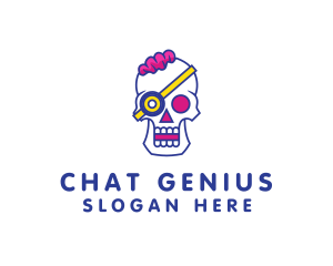 Chatbot - Modern Punk Skull logo design