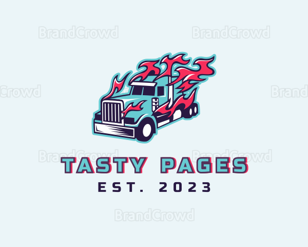 Fast Flaming Freight Truck Logo