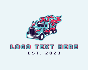 Trailer - Fast Flaming Freight Truck logo design