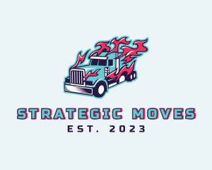 Fast Flaming Freight Truck logo design