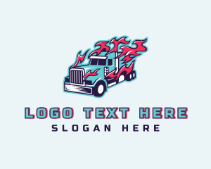 Fast Flaming Freight Truck Logo