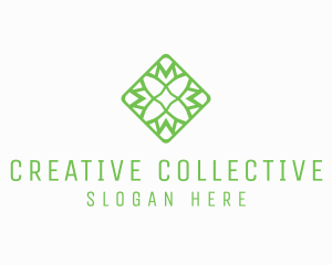 Organic Flower Tile logo design