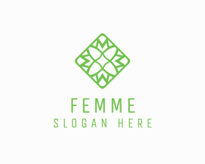 Organic Flower Tile logo design