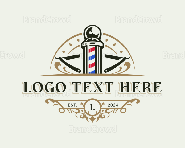 Groomer Barber Razor Logo