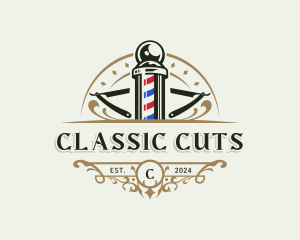 Groomer Barber Razor logo design