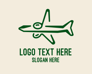 Half Note - Simple Airplane Flight logo design