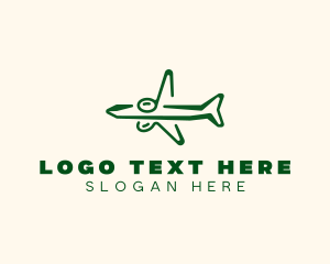 Quarter Note - Simple Airplane Flight logo design