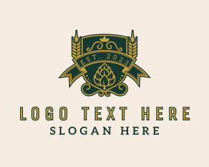 Liquor Store - Beer Hops Wheat Distillery logo design