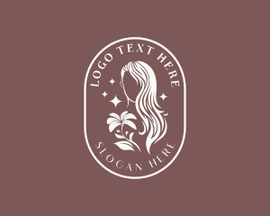 Emblem - Woman Hair Stylist logo design