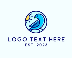 Round - Morning Bird Animal logo design