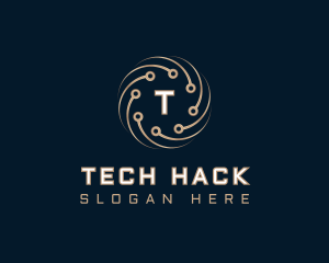 Tech Cyber Circuit logo design