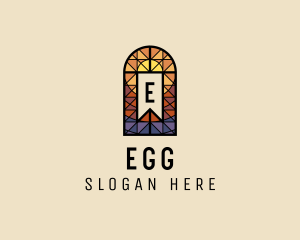 Easter Cross Stained Glass logo design