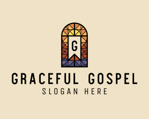 Gospel - Easter Cross Stained Glass logo design