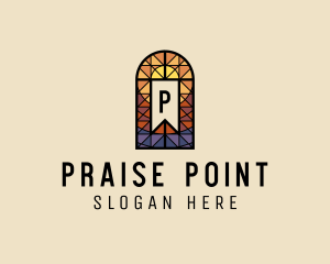 Praise - Easter Cross Stained Glass logo design