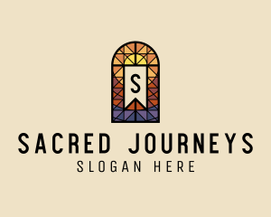 Pilgrimage - Easter Cross Stained Glass logo design
