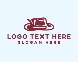 Fashion - Feather Fedora Hat logo design